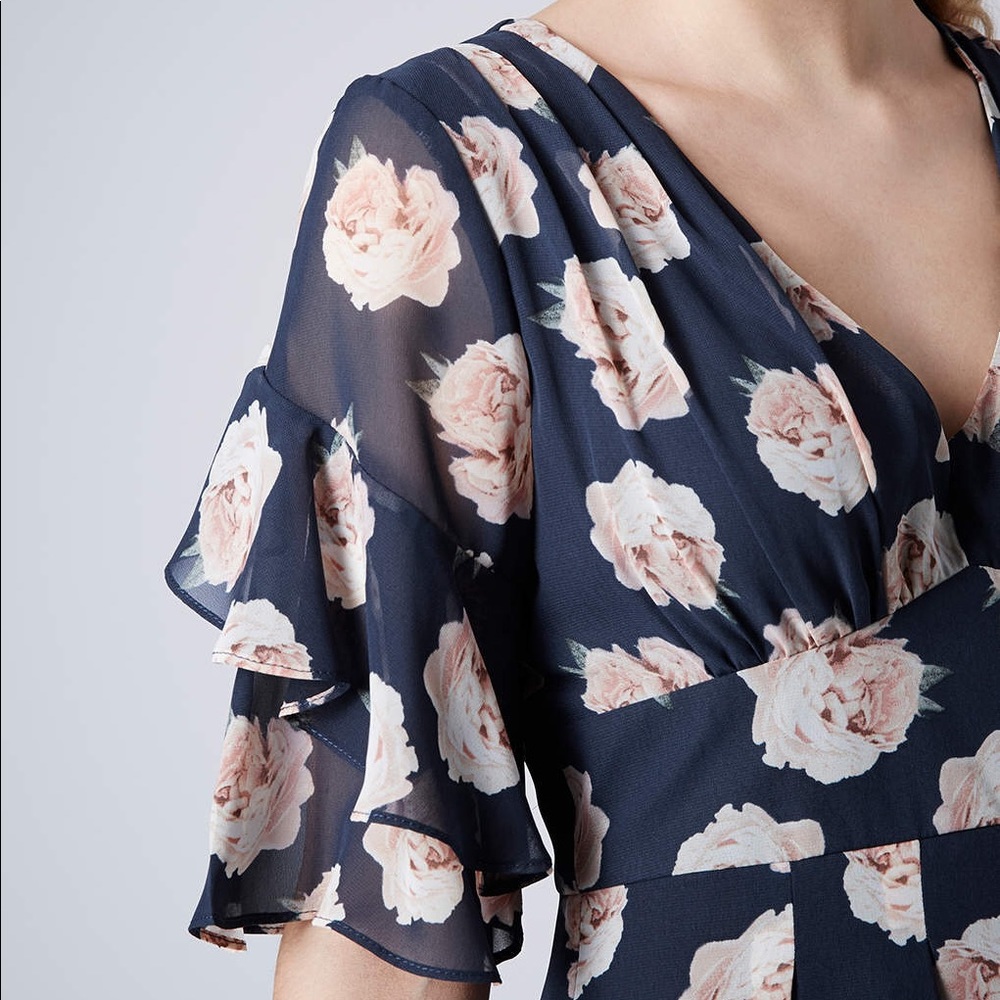 Topshop floral frill playsuit ruffle romper - Picture 6 of 8
